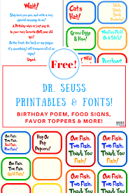 Thing one and thing two twin baby shower theme. Free Dr Seuss Printables Fonts