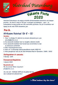 Vakante Poste 2020 Hoerskool Pietersburg Facebook