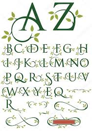 Elegant Drop Cap Vector Letters With Natural Leaf Designs Includes Alternate Letter Designs And Ornaments I 2020 Typografi Bokstaver Skrift Alfabet