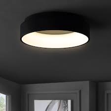 Ring 17 7 Integrated Led Metal Flush Mount Ceiling Light Black By Jonathan Y Black Flush Mount Ceiling Lights Ceiling Lights Flush Mount Ceiling
