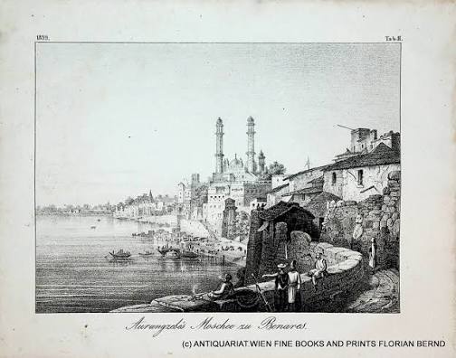 VARANASI, INDIA Benares view, original lithograph 1839: (1839) Art&nbsp;/&nbsp;Print&nbsp;/&nbsp;Poster | ANTIQUARIAT.WIEN Fine Books & Prints
