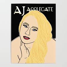In addition to aj applegate you can see the other stars that were filmed in the video. Hot Blonde Aj Applegate Poster By Trizeroone Society6