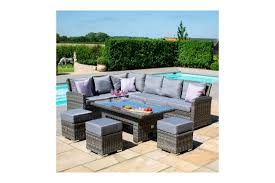 Extra 10 % discount at checkout. Victoria Corner Dining Set With Rising Table Outdoor Rattan Weave