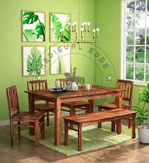 Save up to 40% off select items + an extra 10% off with code friyay. Solid Wood Six Seater Dining Set 4 Chairs 1 Bench In Rustic Teak Finish Buy Solid Wood Dining Table Chair Set Wooden Six Seater Dining Table Set Jodhpur Handcrafted Wooden Dining Table