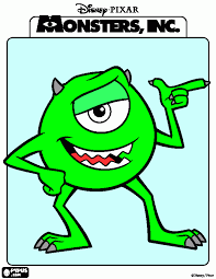 Mike wazowski coloring page from monster inc. Mike Wazowski Coloring Page Printable Mike Wazowski