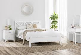 With this bed, you can get a speaker system built right into the side of the bed along with bookshelves and even a safe. White Northampton White Queen Bed Amart Furniture