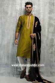 Groom Nikkah Kurta Shalwar 2018 With Velvet Shawl Latest Trends Mens Kurta Designs Gents Kurta Indian Men Fashion