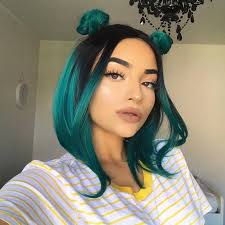 Peruvian Hair Dark Green With Black Root Color Straight Lace Front Bob Wig Green Hair Teal Ombre Hair Hair Styles