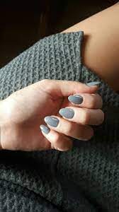 Acrylicnails Acrylic Nails Oval Grey Classic Beautiful Short Everyday Oval Acrylic Nails Oval Nails Short Nail Designs