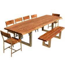 Shop for acacia wood table at west elm. 117 Live Edge Dining Table W 6 Chairs Bench Acacia Wood Iron