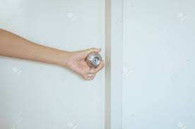 How to make pvc door in toilet and bathroom? Hand Woman Open Pvc Door Toilet Room Door Knob Stock Photo Picture And Royalty Free Image Image 96996409
