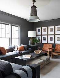 Minimalist masculine living room with graphite grey walls. 85 Awesome Masculine Living Room Design Ideas Digsdigs