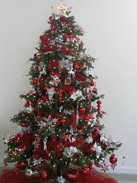 The set comes in pack of 10 items including a santa claus, ball, bow knots, and other brightly crafted see other design. Red And Silver Decorated Christmas Trees Novocom Top