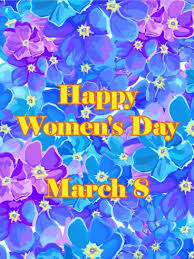 International women's day 2020 flowers. Purple Blue Flower International Women S Day Card Birthday Greeting Cards By Davia International Womens Day Women S Day Cards Blue And Purple Flowers