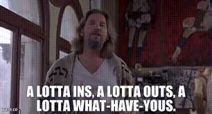 YARN | A lotta ins, a lotta outs, a lotta what-have-yous. | The Big  Lebowski | Video clips by quotes | 1c37276a | 紗