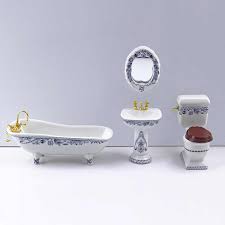 1 12 Dollhouse Minyatur Aksesuarlari Mini Banyo Seti Simulasyon Kuvet Ayna Lavabo Closestool Bebek Icin Seramik Karo Mobilya Oyuncaklari Aliexpress