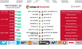 Sin público en las gradas, pero con la emoción de siempre en el césped. Kick Off Times For Matchday 26 In Laliga Santander 2019 2020 Laliga