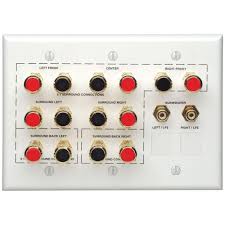 Leviton White 3 Gang Audio Wall Plate 1 Pack Aehtk The Home Depot Plates On Wall Leviton Home Theater Setup