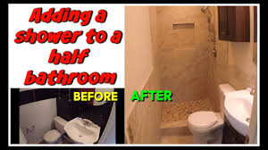 Building using traditional random stonework is building against a backing block to form a cavity, with an inner leaf of blockwork or timber frame, will add around £20/m². Adding A Shower To A Half Bathroom Remodel Diy Youtube