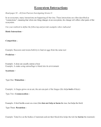 Ecosystem Interactions And Population Characteristics Worksheet Tuesday May 28 2019 Ecosystems Geometry Worksheets 6th Grade Science