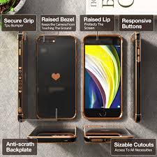 PeeTep iPhone 8 Plus Case, iPhone 7 Plus Case for Girls Women,Luxury Slim  Fit Electroplate Edge Bumper Case with Full Camera Lens Protection Raised  Reinforced Corners Soft TPU Shockproof Cover,Black : Amazon.sg: