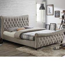 The bed features two storage drawers, allowing all of the clusters to go into these drawers. Velvet Sleigh Bed Happy Beds Copenhagen Warm Stone Fabric Chesterfield Bed 6ft Super King 180 X 200 Cm Frame Only Buy Online In Angola At Angola Desertcart Com Productid 73210002