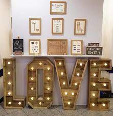Large Rustic Wooden Wedding Light Up Letters Love Wedding Ideas Barn Festival Etsyfind Large Wooden Letters Wooden Letters Decorated Diy Marquee Letters