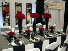 Black White And Red Wedding Table Settings White Wedding Decorations Black And White Wedding Theme Wedding Table Settings