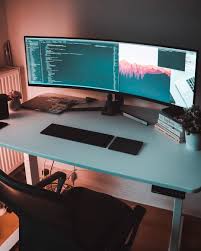 Desk Setup In White Theme Autonomous In 2020 Desk Setup Home Office Setup Office Setup