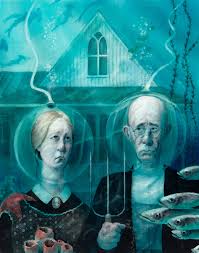 Chateauesque houses have many of these features: 10 Remakes Of Grant Wood S American Gothic Scene360