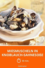 Miesmuscheln In Knoblauch Sahnesosse Rezept Muscheln Rezept Miesmuscheln Rezepte