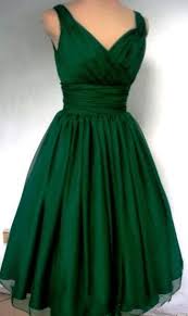 Vintage Emerald Green Prom Dresses 1950s Dresses Party Evening Gowns Plus Size V Neck Pleated Tea Length Ball Green Prom Dress Emerald Green Prom Dress Fashion