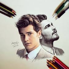 Instagram Photo By Jawad Alghezi Jan 20 2016 At 11 59pm Utc Cagatay Ulusoy Handsome Celebrities Sketch Painting