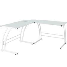 Gaming computer desk table 50kg 75cm large surafce 120x60 cm steel chipboard uk. Lumisource Gamma 40 In X 70 In X 30 In White And Glass Computer Desk Rona