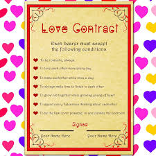 Love Contract Special Valentine S Day Gift For Him Or Her Man Or Woman P Personalized Valentines Personalized Valentine Gifts Christmas Gifts For Girlfriend