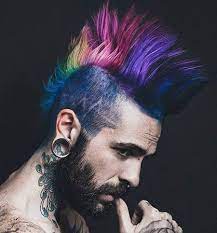Rainbow Interesting Long Mohawk Men Hair Color Mohawk Hairstyles Men Mohawk For Men