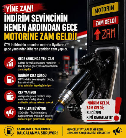 Benzin ve Motorine Gelen Zam: ÖTV İndirimi Sonrası Durum Ne?