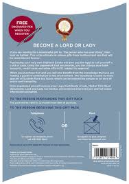 It's the best $35 you'll ever spend. Whsmith Highland Titles Become A Lord Or Lady Gift Pack Whsmith