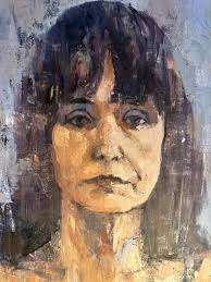 Margo Buchanan, Expressionist Portrait Oil On Canvas By Peter Bowen