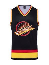 The canucks used versions of the johnny canuck logo for their team jerseys from about 1952 until they joined the national hockey league during the 1970 expansion. Vancouver Canucks Retro Alternate Hockey Tank Bench Clearers