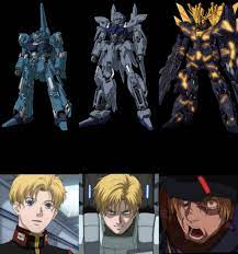 Riddhe Marcenas (23) evolves after rejected by Mineva Lao Zabi (16) :  r/Gundam