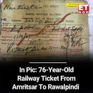 Railway ticket from Pakistan to India issued 76 years ago goes viral, amused netizens call it 'gold' The ticket between #Rawalpindi and #Amritsar was only 36 rupees and 9 annas for nine