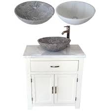 D cultured marble vanity top in white with solid white bowl. Bathroom Vanity Unit White Painted White Marble Top Stone Basin Ebay