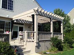 For ledger board, many deck builders would use lag screws or structural screws because they have no access to the basement. Pergola With Mosquito Curtains An Alternative To A Screened In Porch Archadeck Of Chicagoland