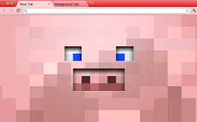 The texture pack only changes the appearance of the game's main menu. Minecraft Google Chrome Theme Pig Brand Thunder