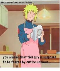 That Naruto Moment When You Realize That This Guy Is Supposed To Be Feared By Entire Nations Minato Namikaze Naruto Memes Naruto Funny Naruto