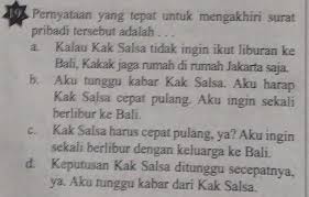 Dalam contoh surat pribadi pendek, anda bisa menulis: Pertanyaan Yg Tepat Untuk Mengakhiri Surat Pribadi Tersebut Adalah Pliisss Bantu In Dong Brainly Co Id