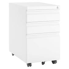 Shop wayfair for all the best drawer rolling filing cabinets. Bonnlo 3 Drawer Rolling File Cabinet Under Desk Lockable Metal Office Drawers With Lock White