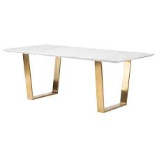 Black And Gold Marble Dining Table Gold Brushed Stainless Steel Legs And A Seared Oak Top Give This Table A Contemporary Look To Enhance Any S Dining Table Marble Dining Table Gold Marble Dining