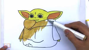 Download the baby yoda colouring page here: Baby Yoda Coloring Page Baby Yoda Drawing For Kids How To Draw Baby Yoda Youtube